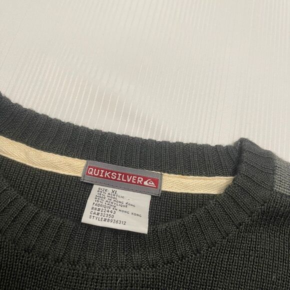 Quiksilver Dark Grey Y2k VTG Knit 90s Sweater Size XL - Picture 2 of 7